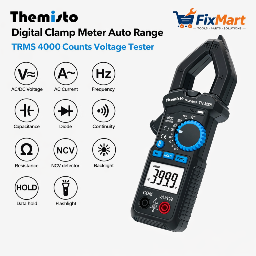 Themisto TH-M88 True RMS Clamp Meter | AC Current Tester | Digital Multimeter for Electrician & AC Technician